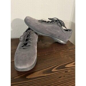 Skechers GO STEP Lace Up Suede Grey Charcoal Women Size 11